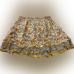 Smocked Floral Tiered Mini Skirt Size juniors XL